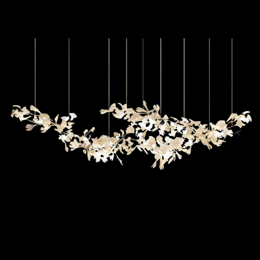 Extra Large Ceramic White Flower Chandelier in Artistic Branch Style for Spacious Living and Dining Room - view 3