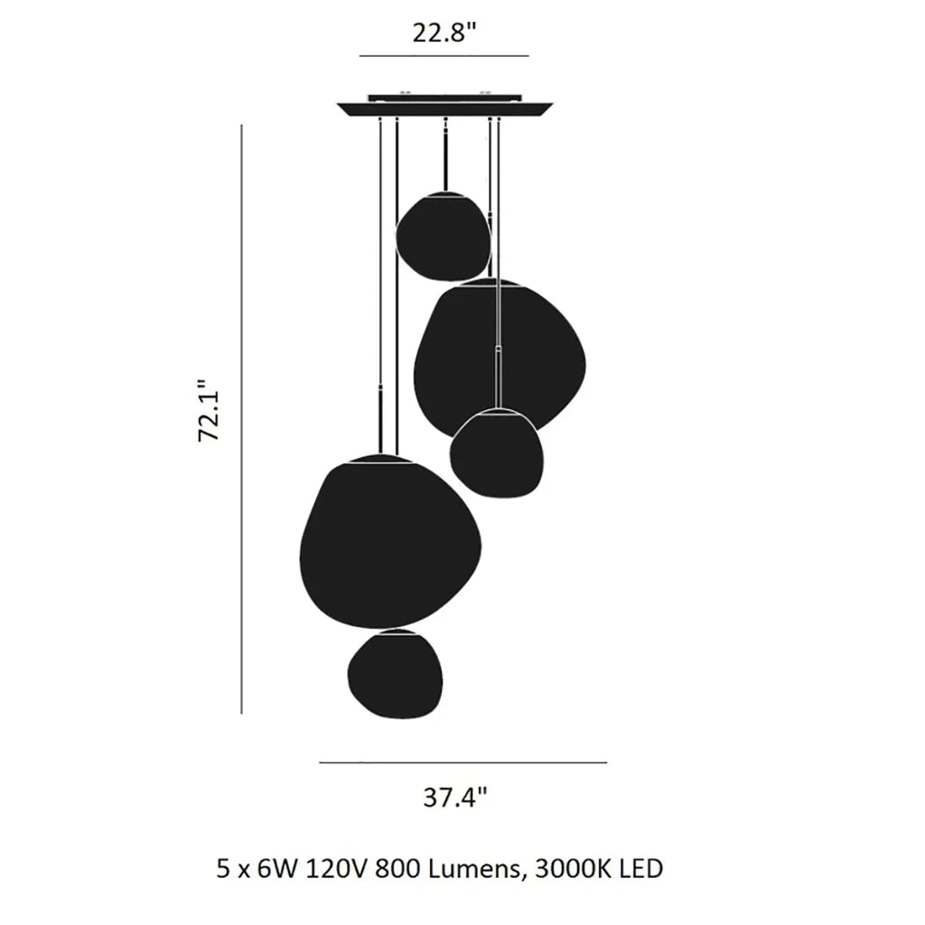 Modern Rock Glass Special Shape Pendant Lighting, chandelier - view 25