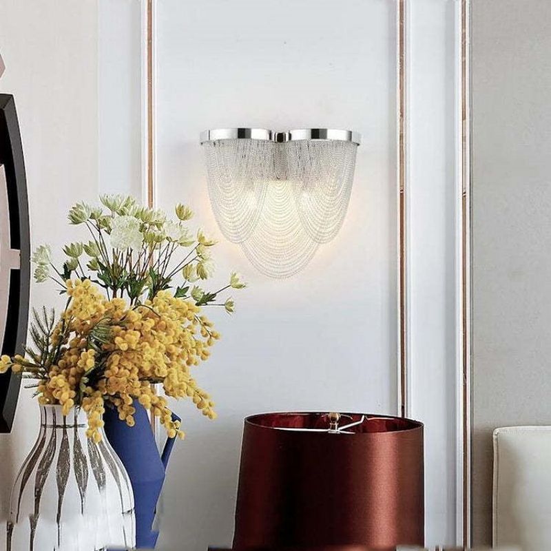 Aluminum Chain Tassel Wall Sconce, chandelier - view 2