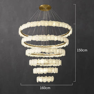 Modern Multi-layer White Alabaster Chandelier for Staircase/Foyer - view 8