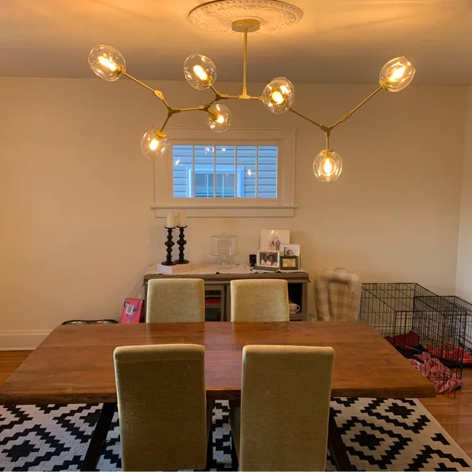 Modern Sputnik Smoky Gray/Amber Glass Branch Chandelier for Kitchen Island/Dining Room - view 2