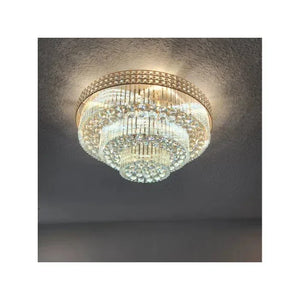 Extra Large Three Layers Round Luxury Flush Mounted Crystal Chandelier for Living Room - view 19