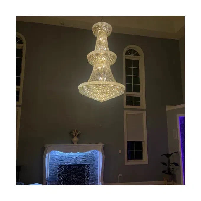 Luxury French Empire Chandelier for Villa Hall Ceiling Three-layers Crystal Light for Hotel Lobby - view 7