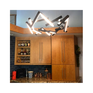 Modern Round/Linear Geometric Aluminum LED Chandelier for Dining Room/Bedroom - view 7