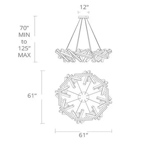 Modern Round/Linear Geometric Aluminum LED Chandelier for Dining Room/Bedroom - view 29