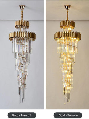 Spiral Crystal Chandelier For Foyer/ Staircase - view 35