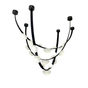 Dew Drops Alabaster LED Chandelier – Black White Warm Light