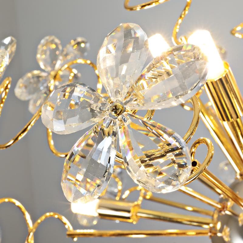 Faceted Crystal Petal Dandelion Chandelier 24" - view 5