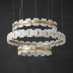 Hollis Modern Alabaster Ring Chandelier - view 2
