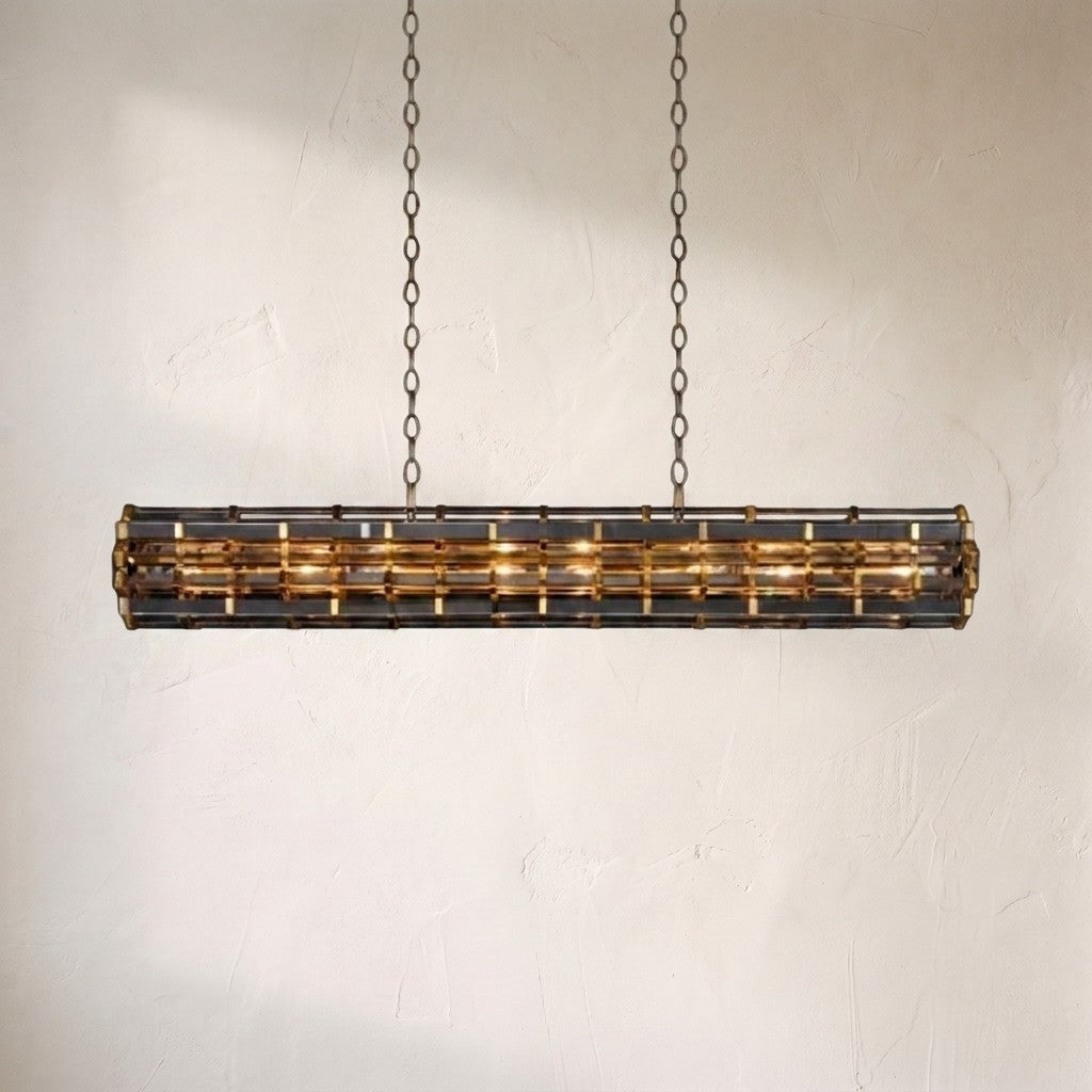 Dora Glass Linear Cylinder Chandelier 49″ 60″ 71″