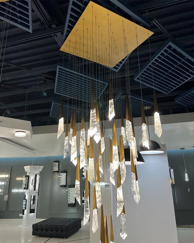 Luxury Floating Glaciers Diamond Crystal Chandelier for Staircase/Foyer/Entryway - view 2