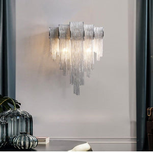 Alisa Plated Aluminum Tassel Wall Sconce, chandelier