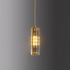 Golden Rectangular Crystal  Pendant Lighting - view 5