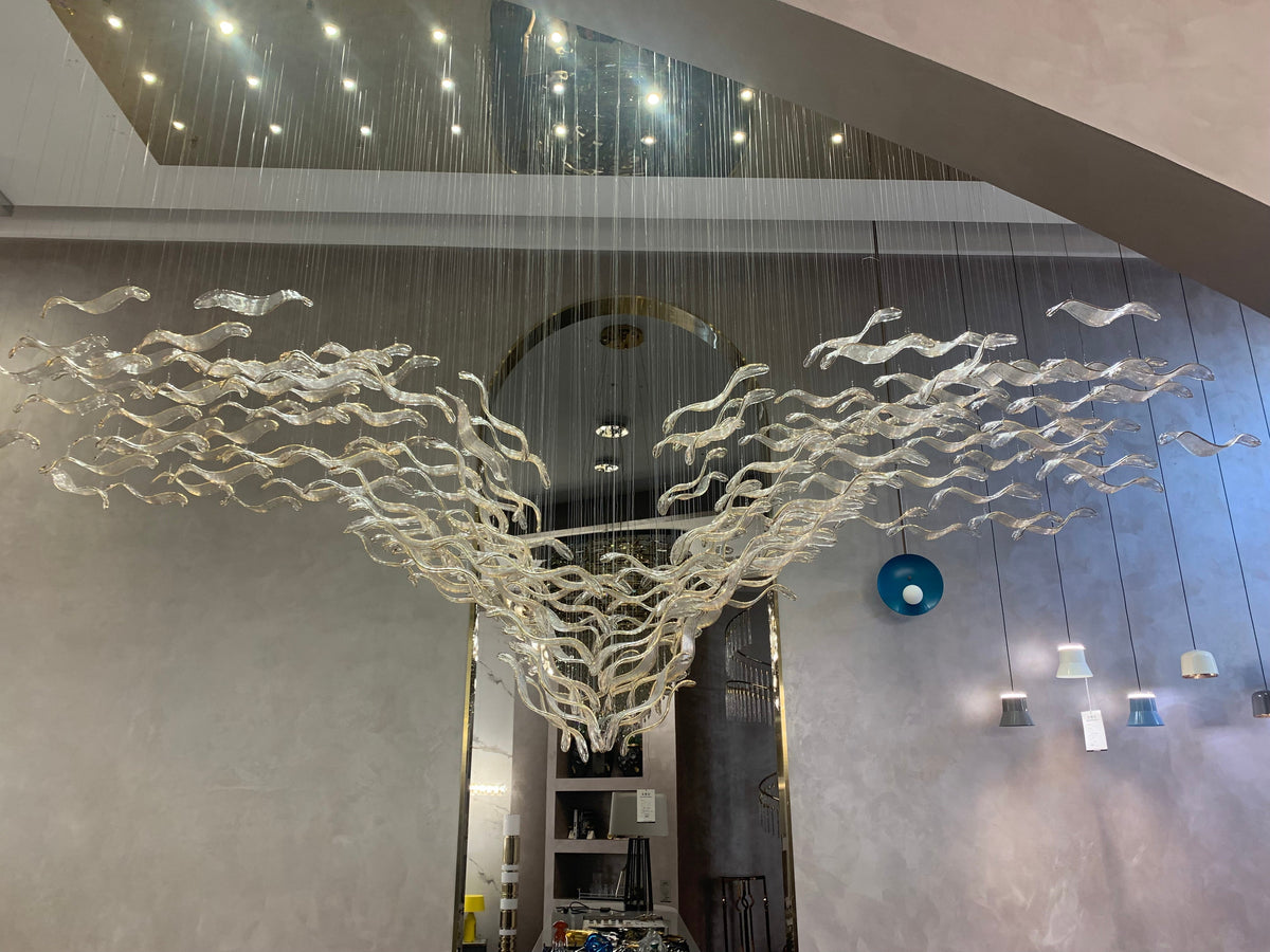 Modern Creative Luxury Seagull Shape Floating Leaves Chandelier for Kitchen Island/Dining Room - view 9