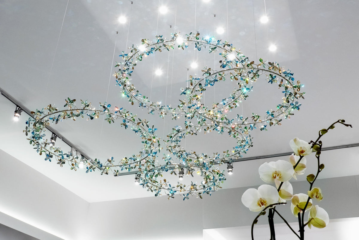 Modern Design Crystal Chandelier with Floral Crown Shape - view 3