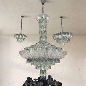 Extra Large Glass Petals Crystal Chandelier for High-ceiling - view 2