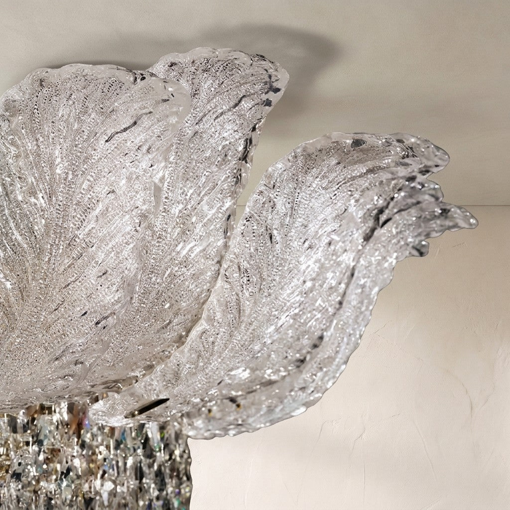 Extra Large Glass Petals Crystal Chandelier for High-ceiling - view 3