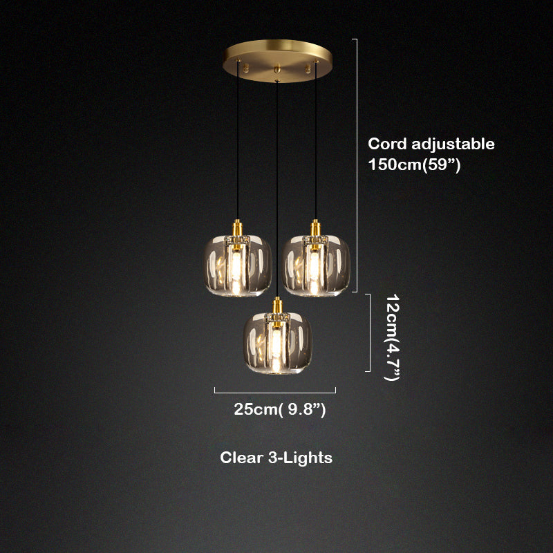 Bedroom Pendant Lighting Smoke Grey Clear Color - view 14