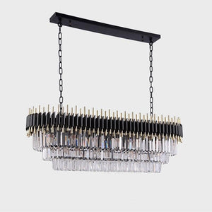 Timeless Black Modern Classic Crystal Long Chandelier - view 5