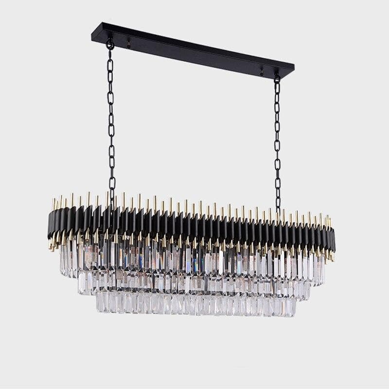 Timeless Black Modern Classic Crystal Long Chandelier - view 5