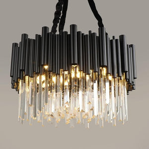 Fusion Modern Classic Black Round Crystal Chandelier 24"/ 32" - view 5