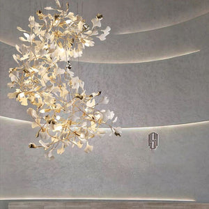 Ceramic Gingko Staircase Branch Chandelier - view 3