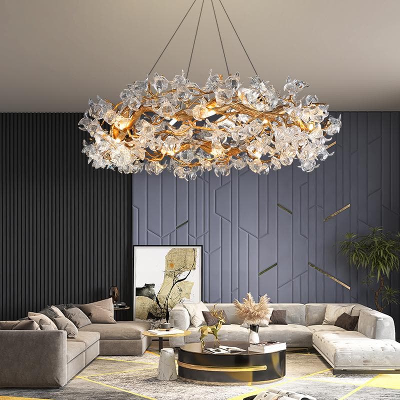 Branch Petal Crystal Round Chandelier - view 8