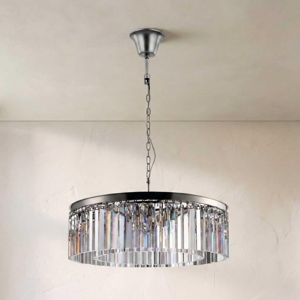 Falria 1-Tier Crystal Round Chandelier - view 
