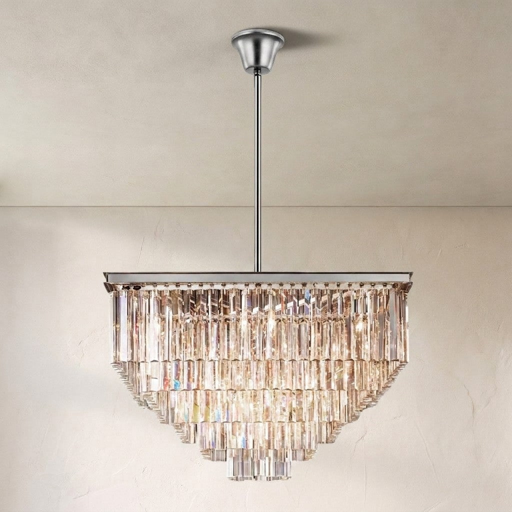 Falria 5-Tier Crystal Square Chandelier - view 2
