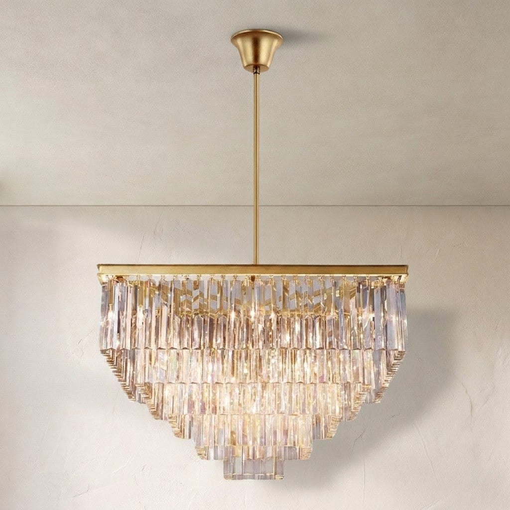 Falria 5-Tier Crystal Square Chandelier - view 3