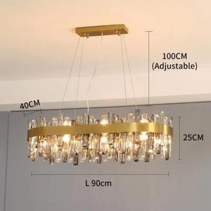 Elegance Rectangle Golden Lamp frame Crystal Chandelier 32" / 47", rectangular - view 7