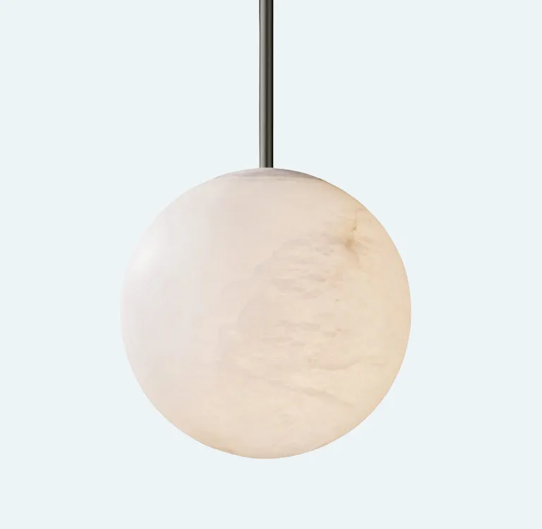Theseus Alabaster Modern Ball Pendant Light - view 10