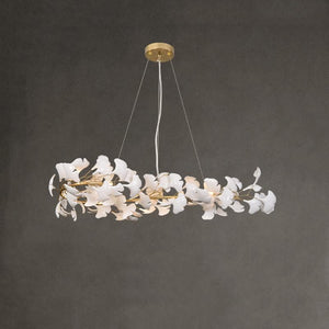 Long Modern Ceramic Ginkgo Tree Petal Chandelier Diameter 35" - view 2