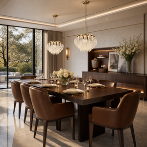 Floral Glory Modern Sculptural Pendant Light, stainless steel in light gold - view 5
