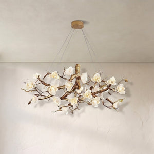 Flower Bloom Branch Brass Chandelier