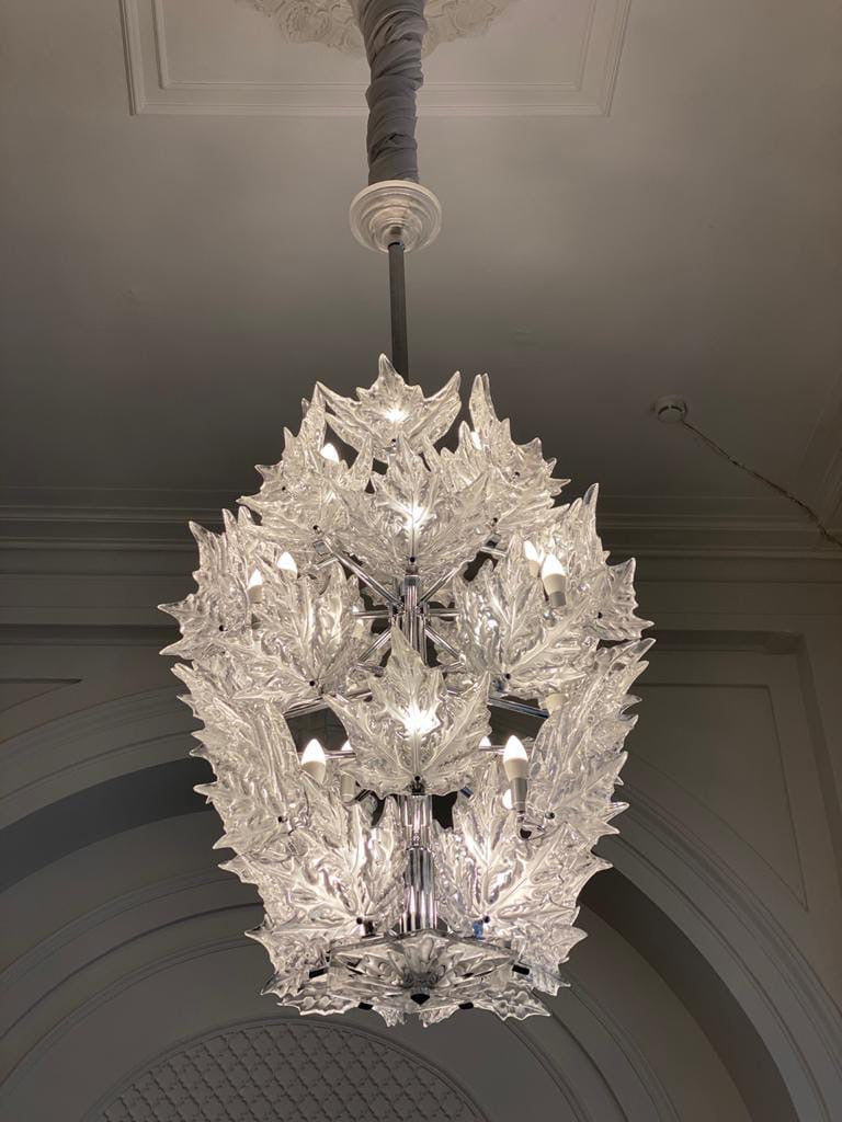 Modern Creative Clear Crystal Maple Leaf Chandelier for Living Room/Bedroom - view 15