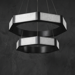 Facetra Hexagonal Black Ring Chandelier - view 2