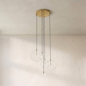 Glass Globe Mobile Cluster Chandelier 28"