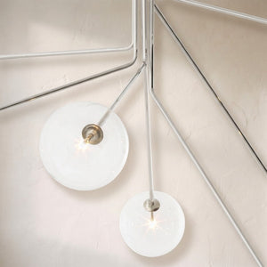Glass Globe Modern Brass Chandelier - Nickel - view 2