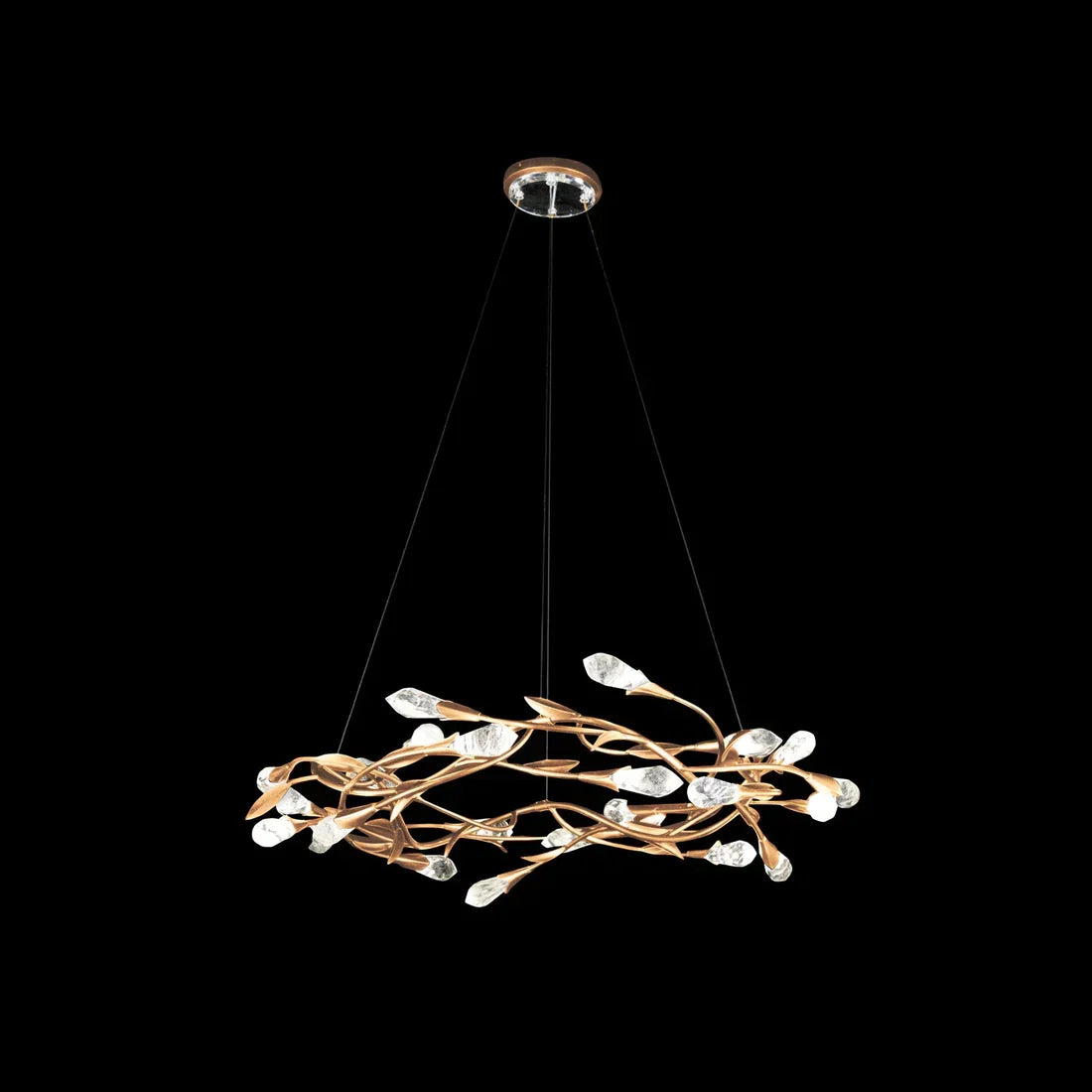 Modern Linear/Round Floral Branches Crystal Chandelier - view 17