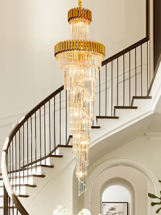 Spiral Crystal Chandelier For Foyer/ Staircase - view 31