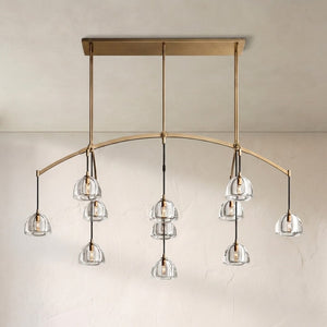 Haloid Modern Glass Linear Chandelier 54" 72"