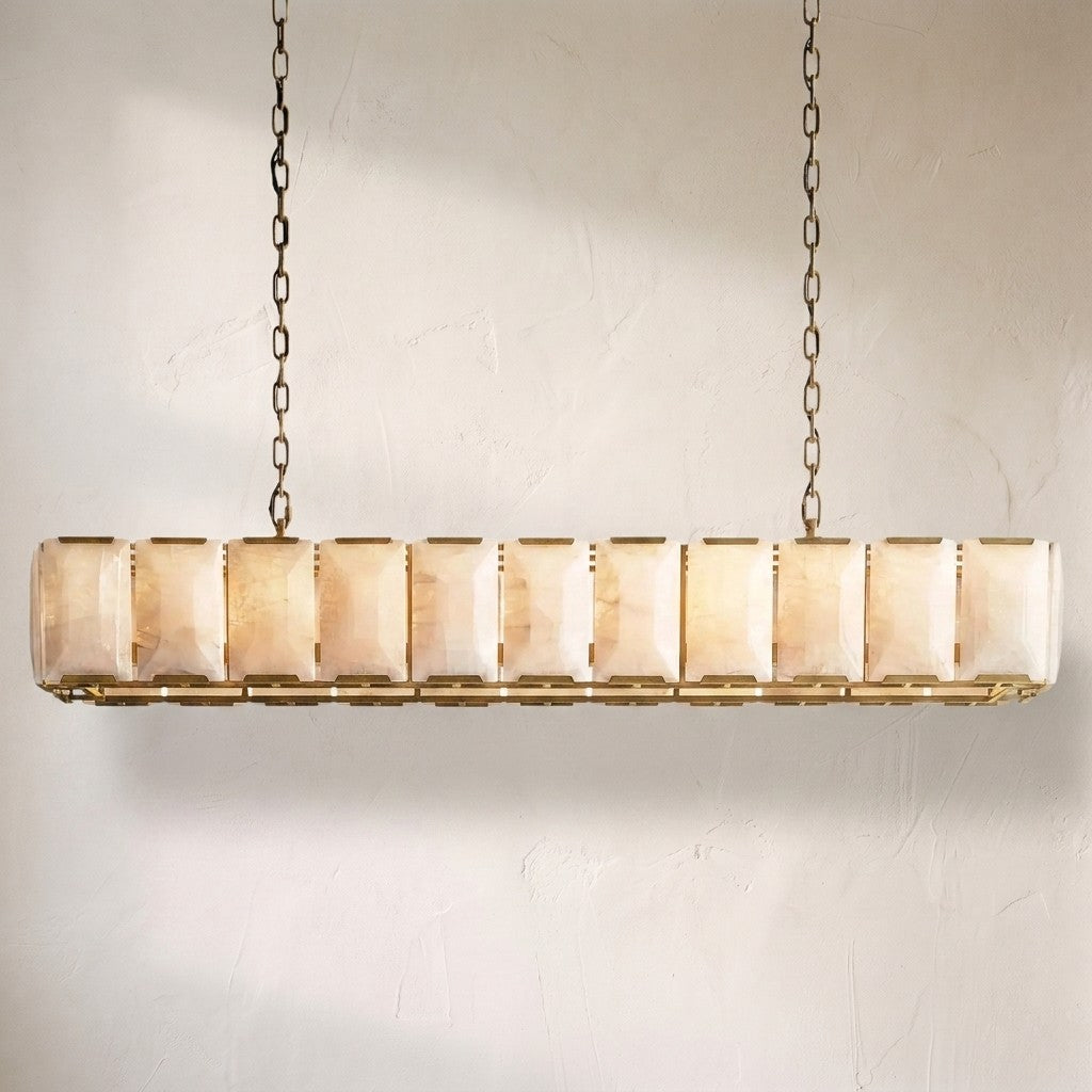 Harlew Calcite Rectangular Chandelier 74"