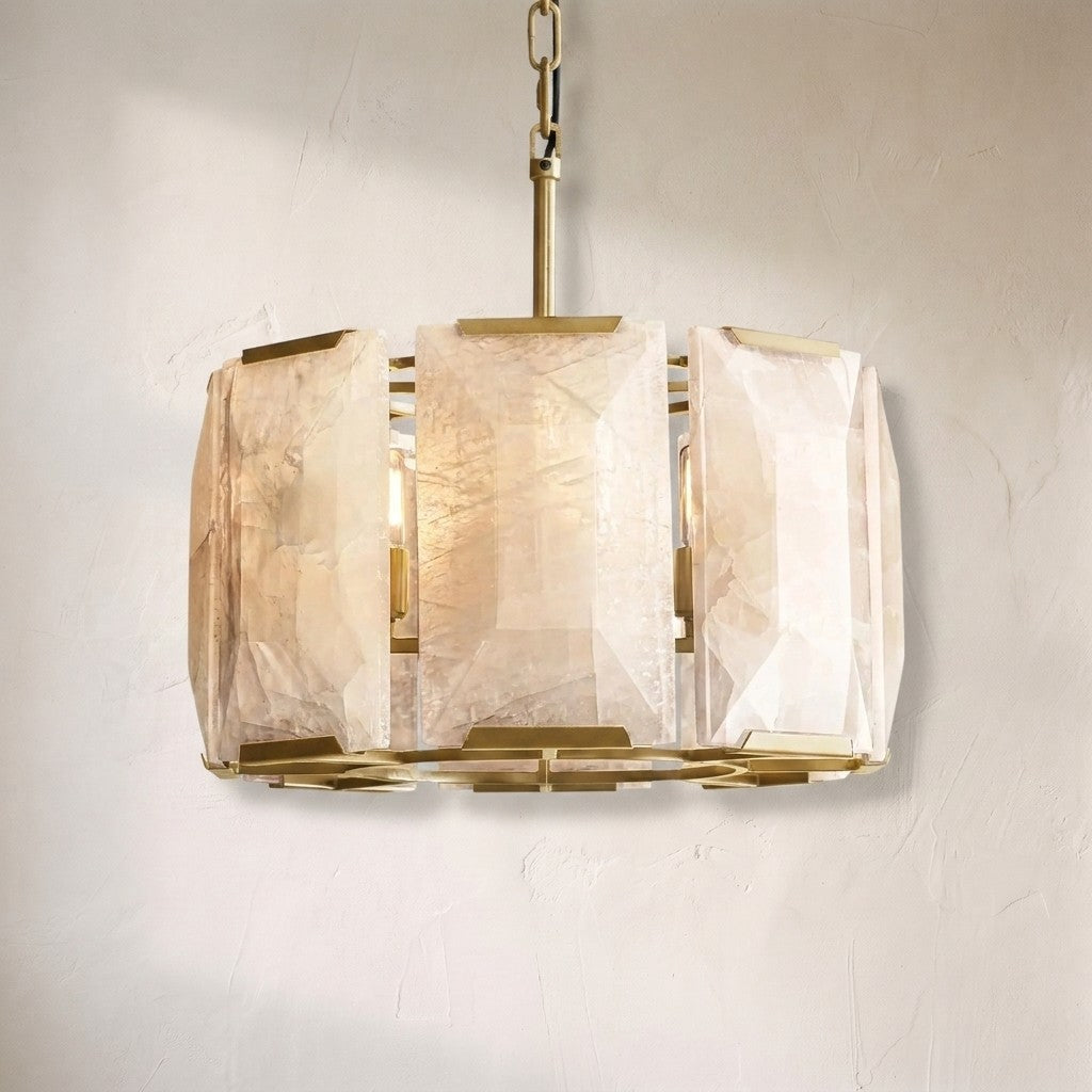 Harlew Calcite Round Chandelier 19"