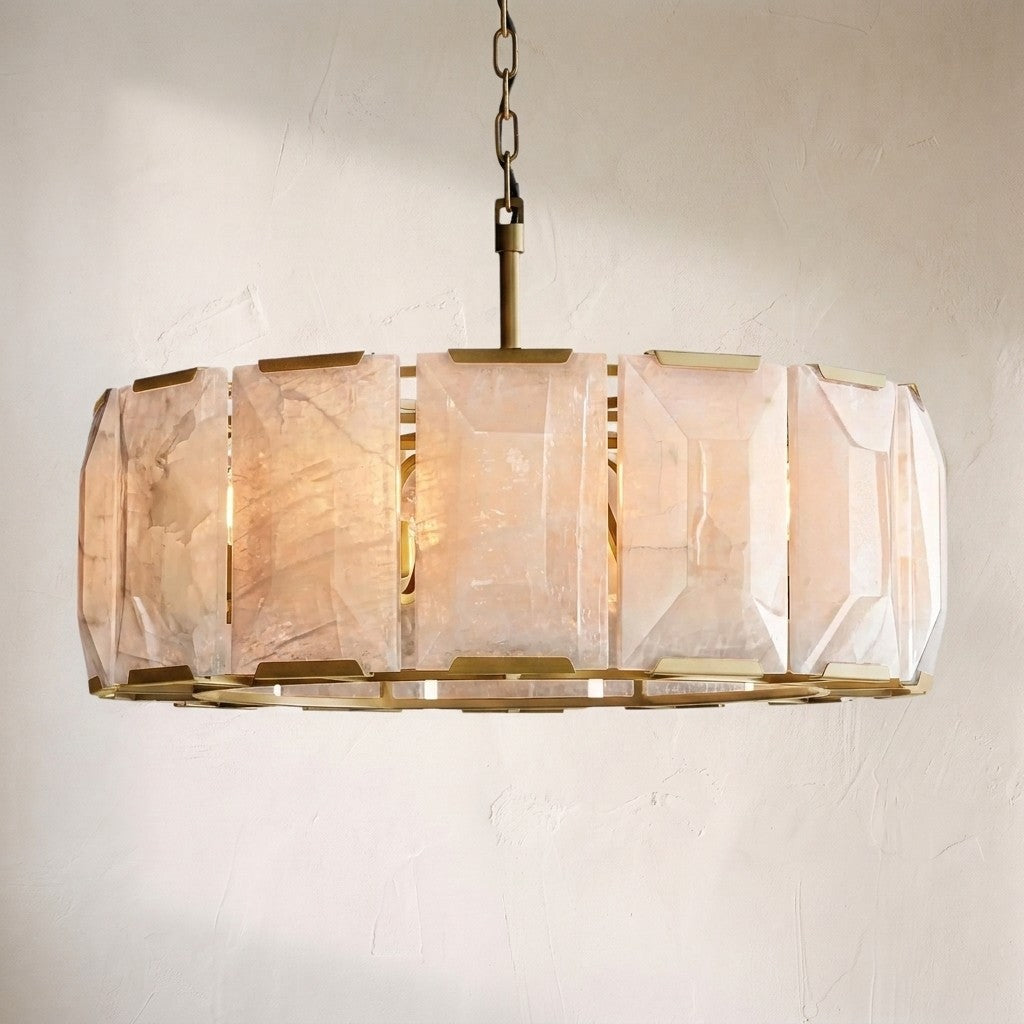 Harlew Calcite Round Chandelier 31"