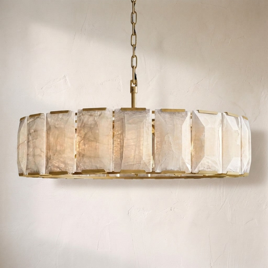Harlew Calcite Round Chandelier 43"