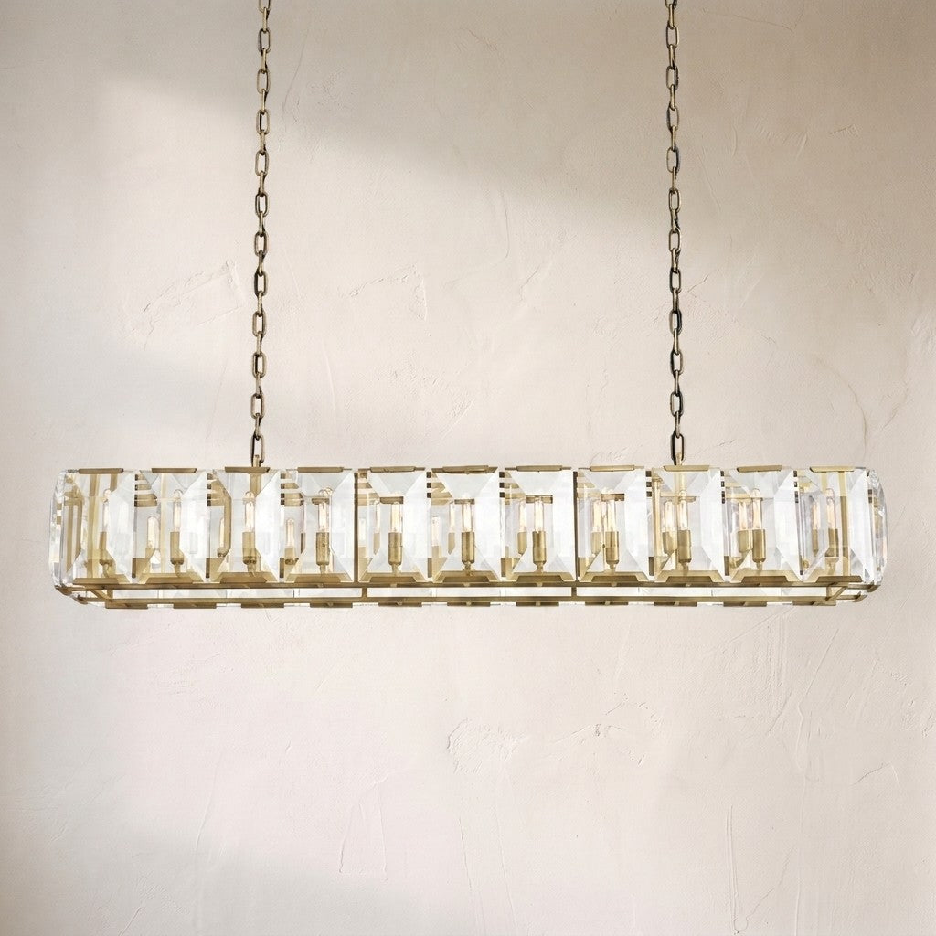 Harlew Crystal Rectangle Chandelier 42"54"62"74", rectangular