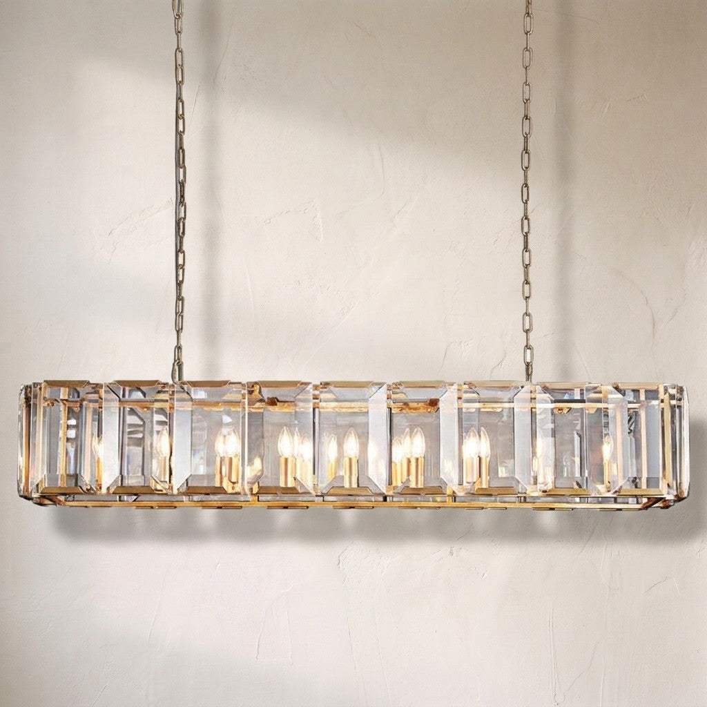 Harlew Crystal Rectangular Chandelier 62"