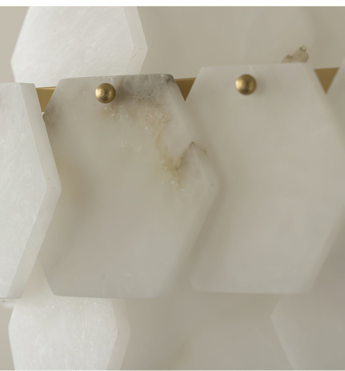 Vakkerlight Hexa Cloud Gold & White Alabaster Pendant Light – 23.6" Diameter