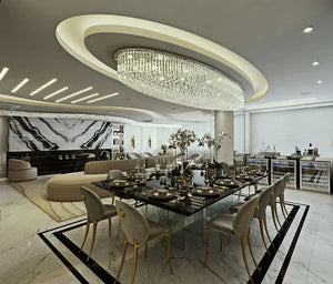 Light Luxury Round/Oval Flush Mount Crystal Chandelier - view 2